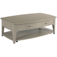 Transitional 1-Drawer Coffee Table with Casters