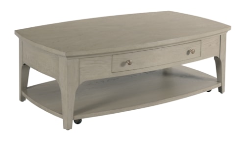 Transitional 1-Drawer Coffee Table with Casters