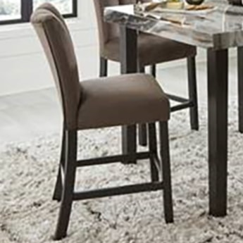 Contemporary Tufted Counter Height Chair with Solid Wood Legs