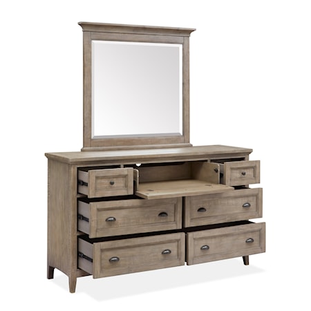 Drawer Dresser Mirror Set