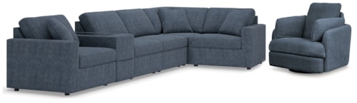 6-Piece Sectional And Swivel Glider Recliner