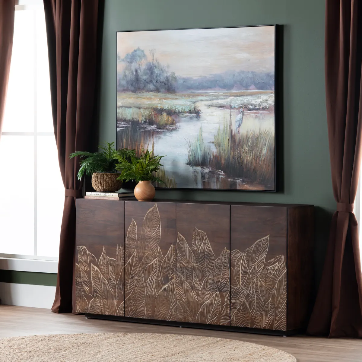 Gazing Egret Framed Canvas