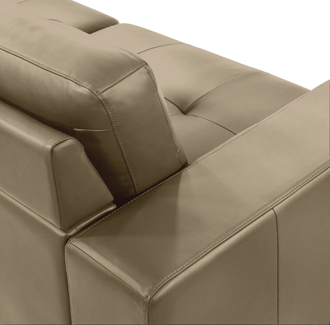 Armen Living Faelin Leather Robust Track-Arm Loveseat