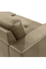 Armen Living Faelin Contemporary Leather Robust Track-Arm Loveseat with Tufted Back Cushions