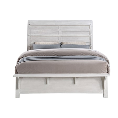 Farmhouse Queen Bed with Footboard Bench
