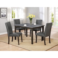 Two-Tone Rectangular Dining Table with Weathered Grey Top