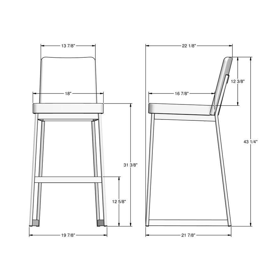 Amisco Zola Upholstered Bar Height Dining Stool