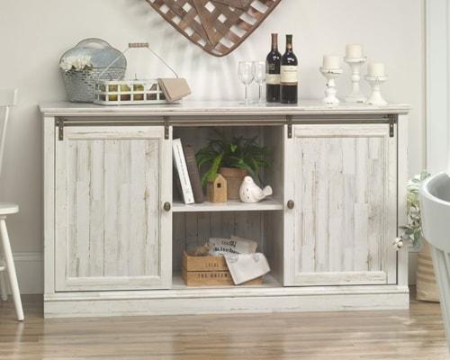 Contemporary 2-Door Storage Credenza with Adjustable Shelving
