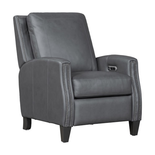 Transitional Cordless Power Recliner with Nailhead Trim