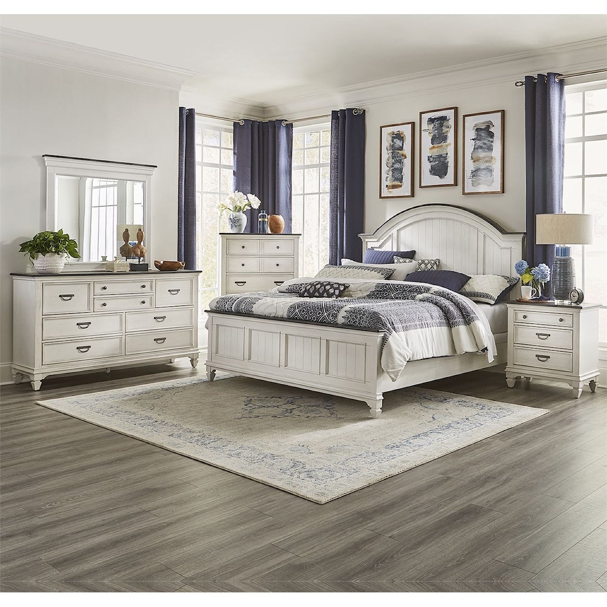 Liberty Furniture Allyson Park King Arched Panel Bed