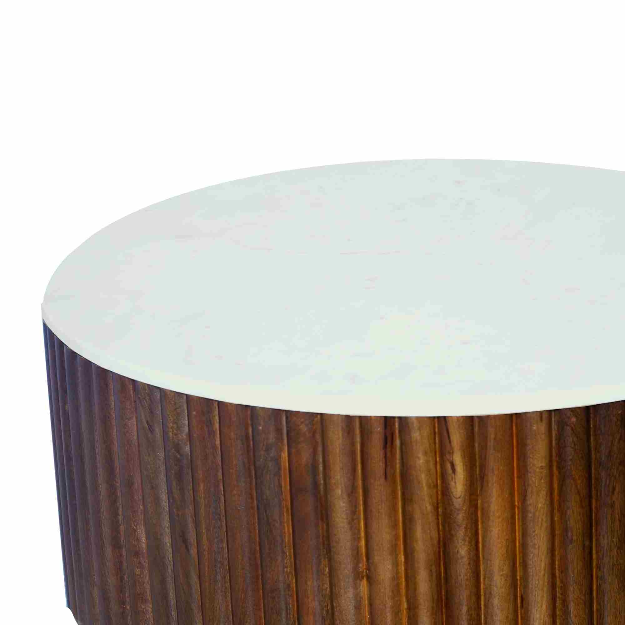 LR Home Side Tables Round Marble End Table