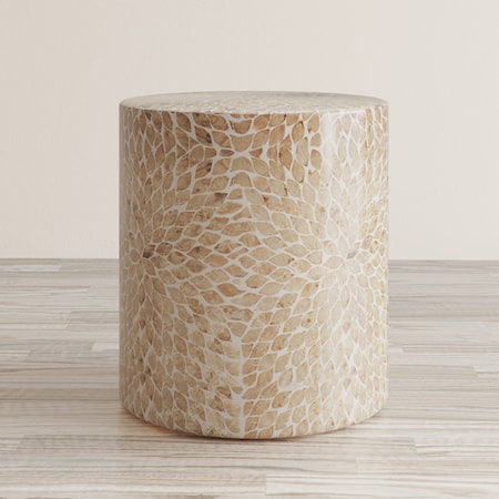 Round Capiz Accent Table