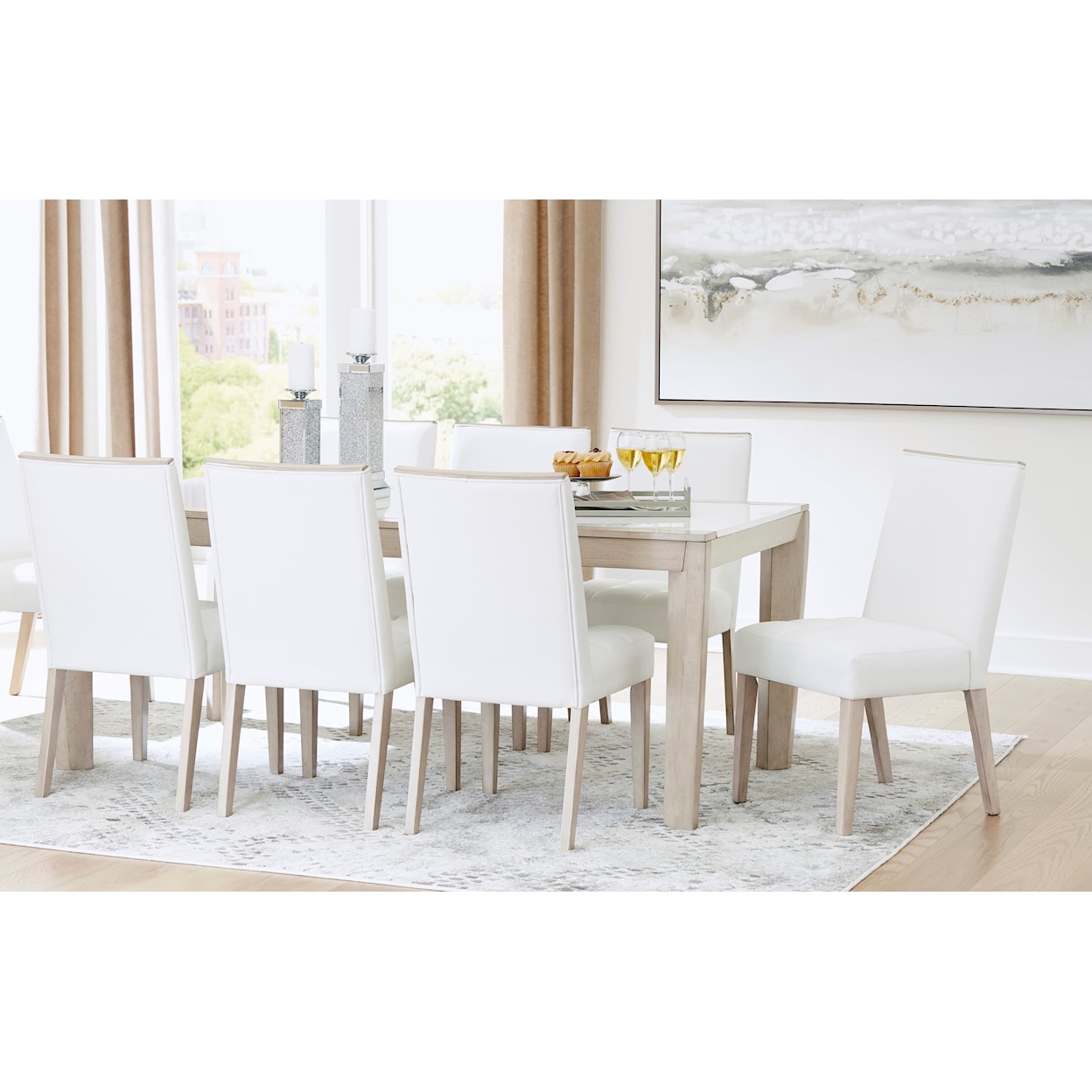 Signature Design by Ashley Wendora Table and 8 Chair Dining Set