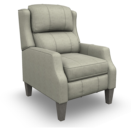 Transitional Three Way Recliner with High Legs