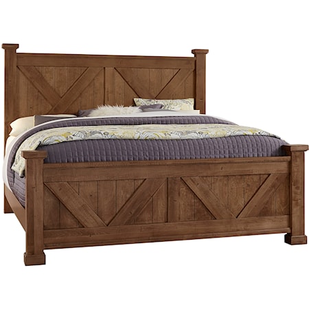 Rustic Farmhouse King Barndoor Panel Bed