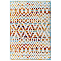 Tamako Diamond and Chevron Moroccan Trellis 8x10 Indoor / Outdoor Area Rug