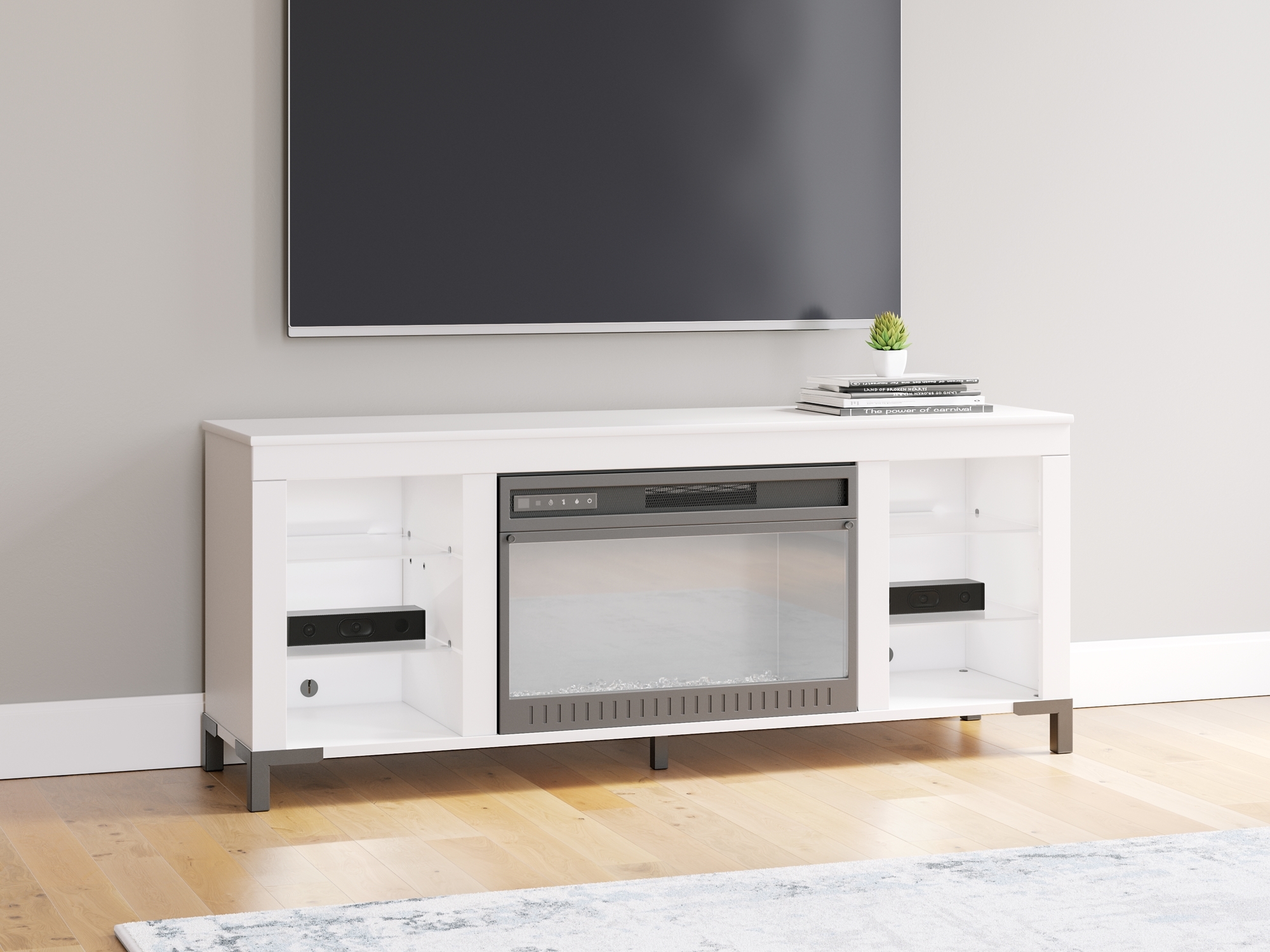 Signature Design by Ashley Brollevi TV Stand With Fireplace