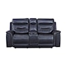 Leather Italia USA Georgetowne Bullard Reclining Console Loveseat