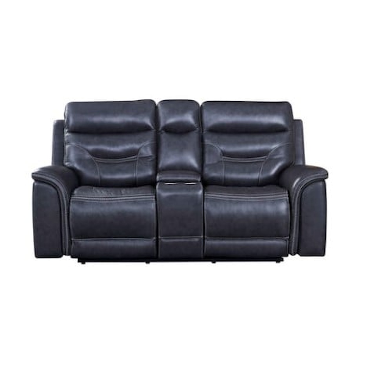 Leather Italia USA Georgetowne Bullard Reclining Console Loveseat