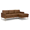 Bravo Furniture Trafton Leather Chaise Sofa w/ USB Port & Metal Feet