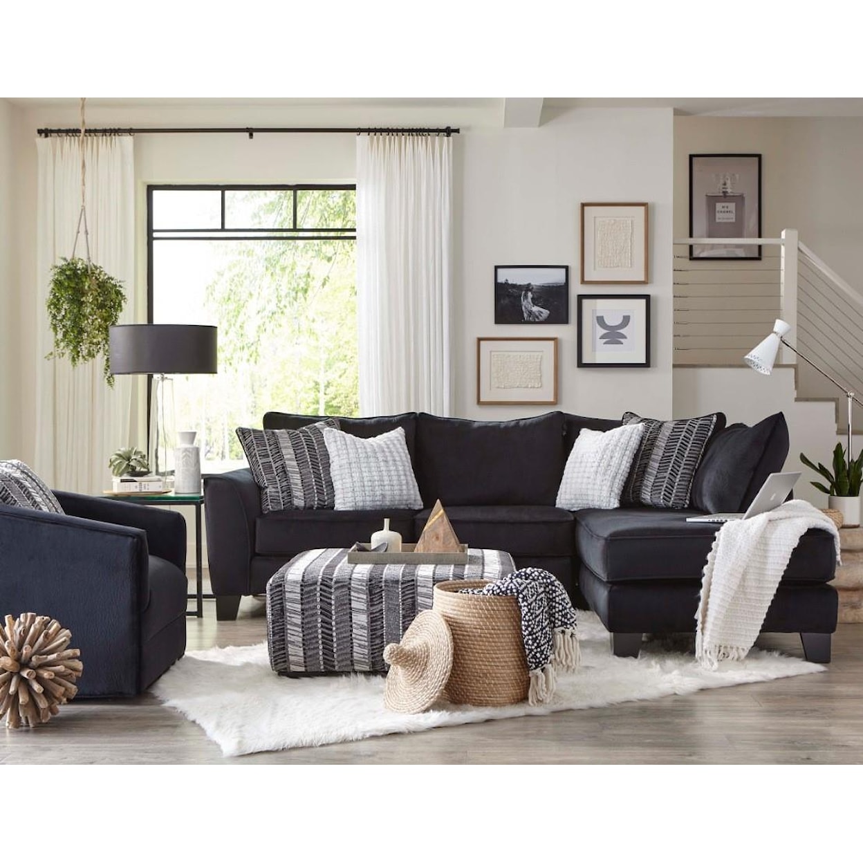 Albany 374 Transitional Sofa with Chaise