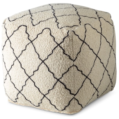Handwoven Square Pouf