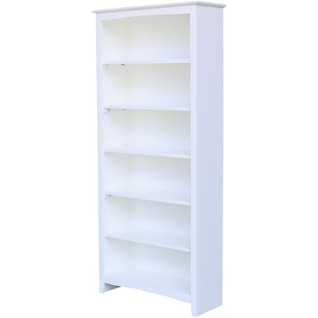 72&apos;&apos; Shaker Bookcase Pure White
