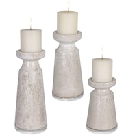 Kyan Ceramic Candleholders, S/3