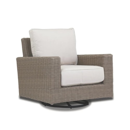 Coastal Outdoor Club Resin Wicker Swivel Rocker