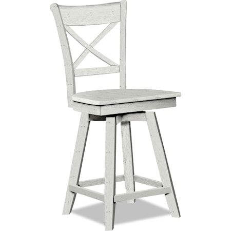X-Back Swivel Counter Stool in Heather Gray