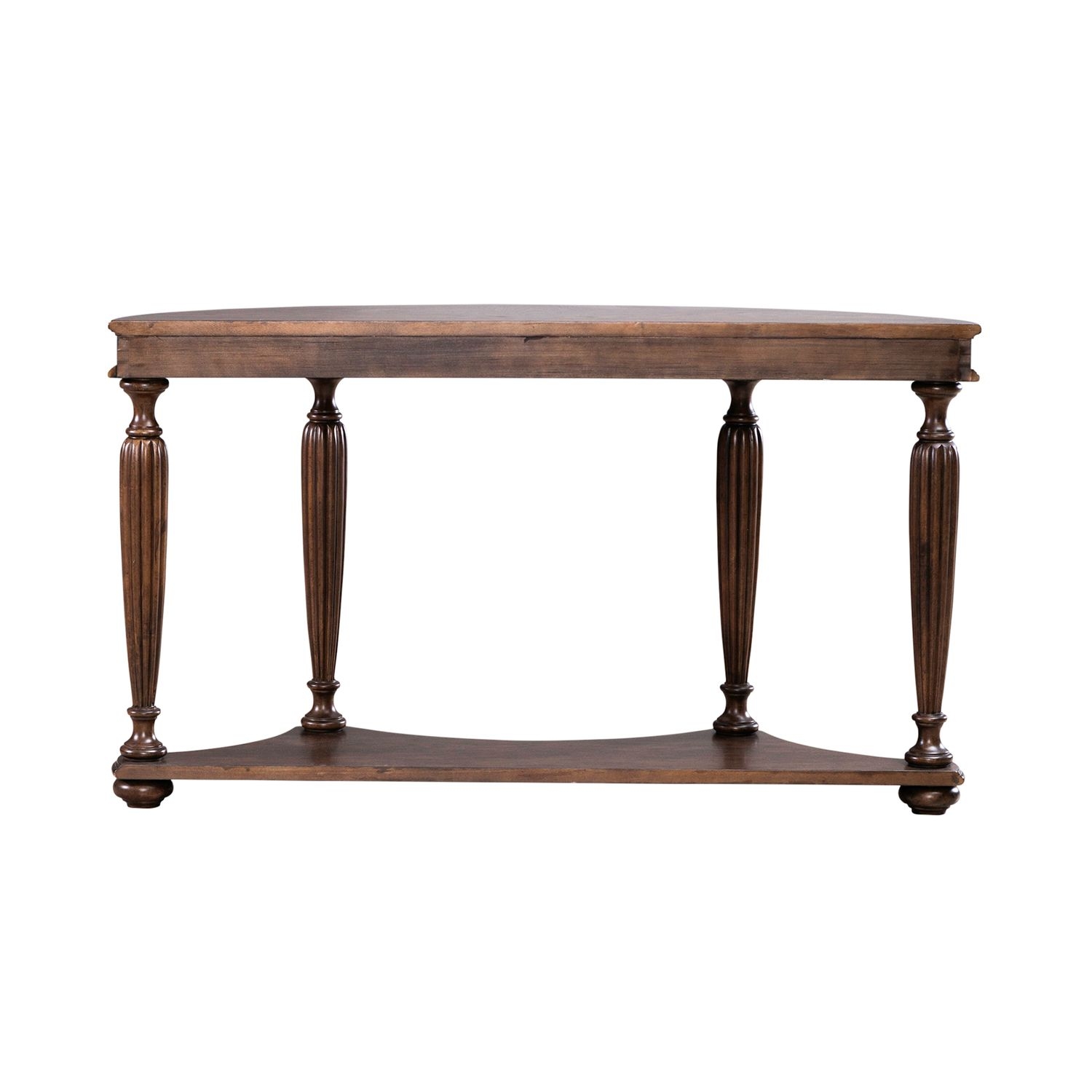 Demilune Sofa Table with Reeded Turned Legs
