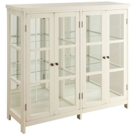 Wood Accent Storage Display Cabinet Off