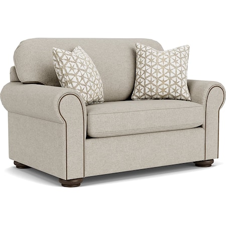 Traditional Twin Sleeper Sofa with Nailhead Trim