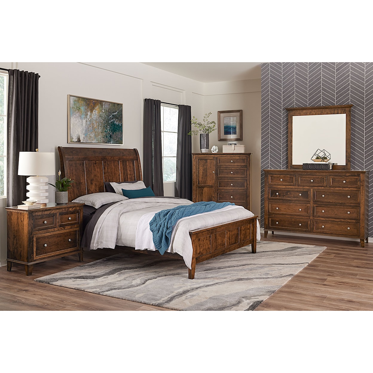 Archbold Furniture Belmont King Sleigh Bed