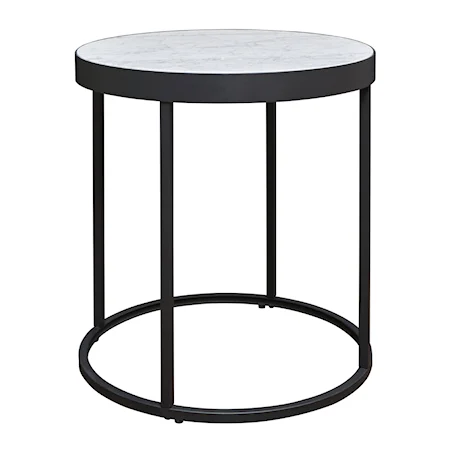 End Table with White Marble Top