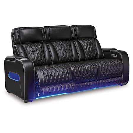 Power Reclining Sofa with Adj Headrest