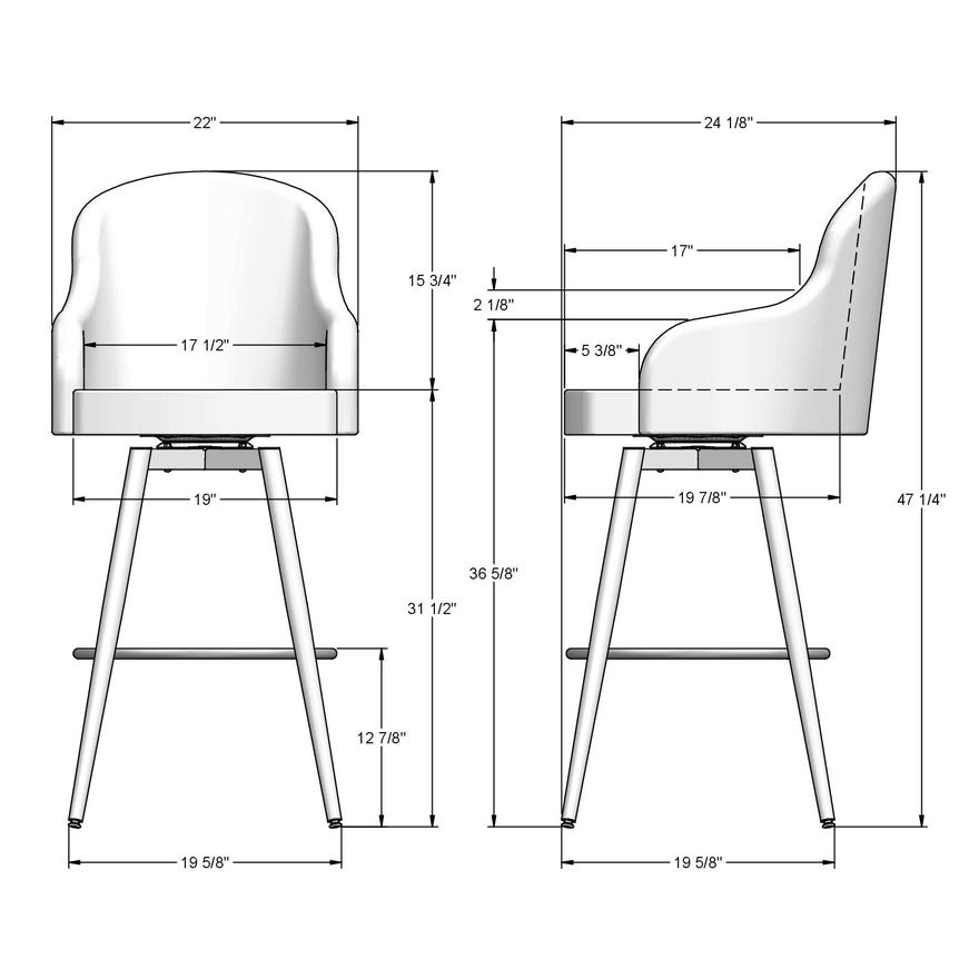Amisco Weston Upholstered Bar Height Swivel Stool