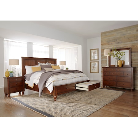 King Storage Panel Bed