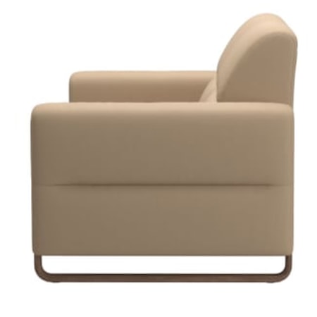 2-Seater Loveseat with Wood Arm