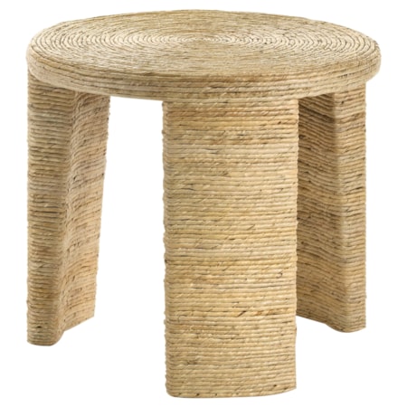 Artina Woven Rattan Side End Table