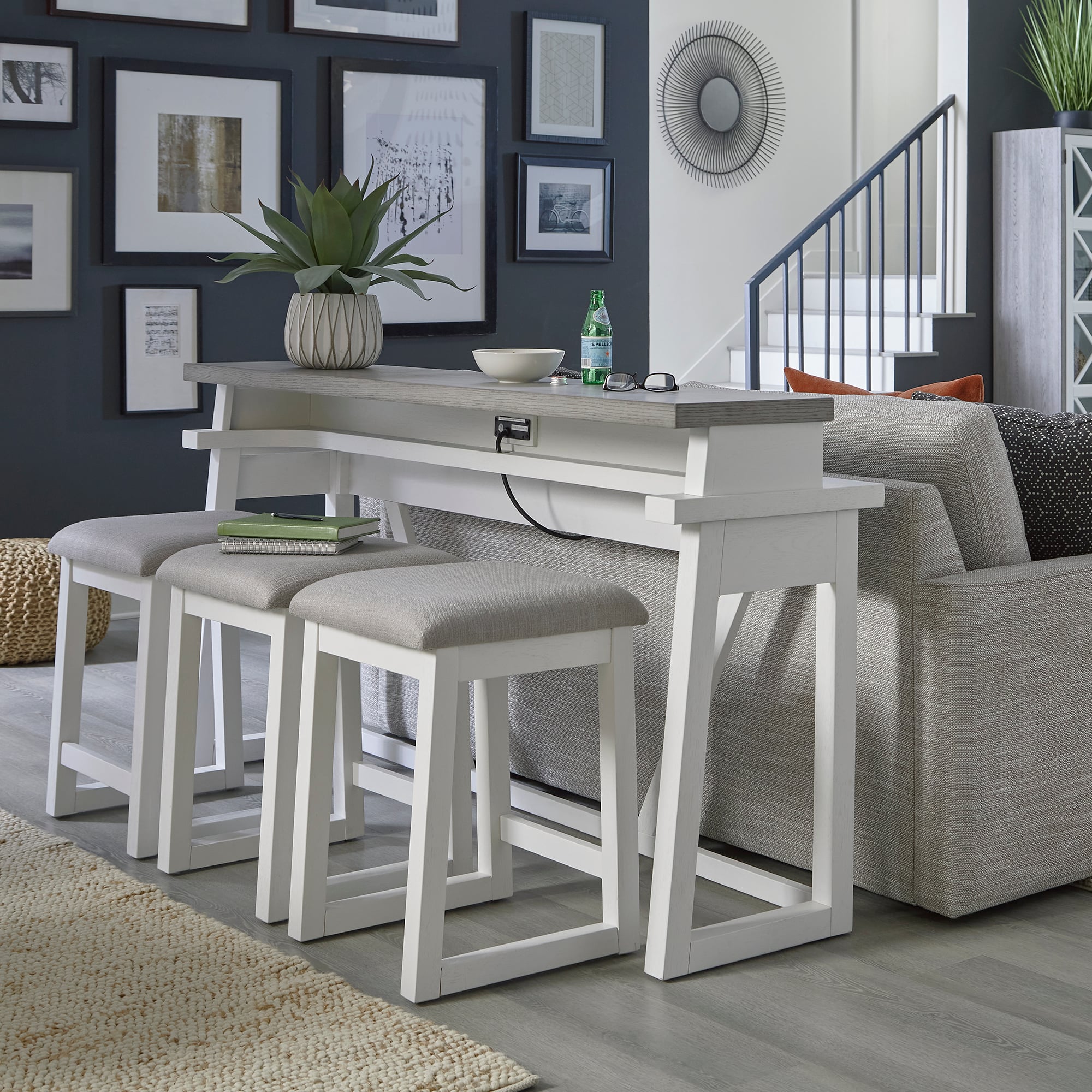 Entryway table discount and bench set