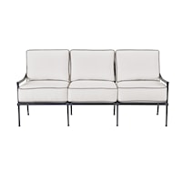 Coastal Outdoor Sofa with Charcoal Aluminum Frame