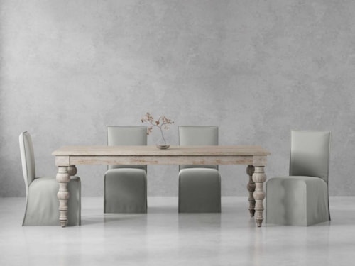 Transitional 5-Piece Dining Set with Four Upholstered Side Chairs