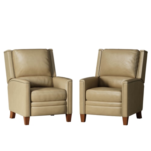 Transitional High Leg Cordless Power Recliner with Power Headrest (Set of 2)