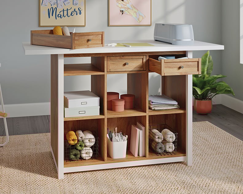 Sauder Craft Pro Series Three-Drawer Work Table