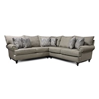Traditional 2-Piece Sectional with Rolled Arms