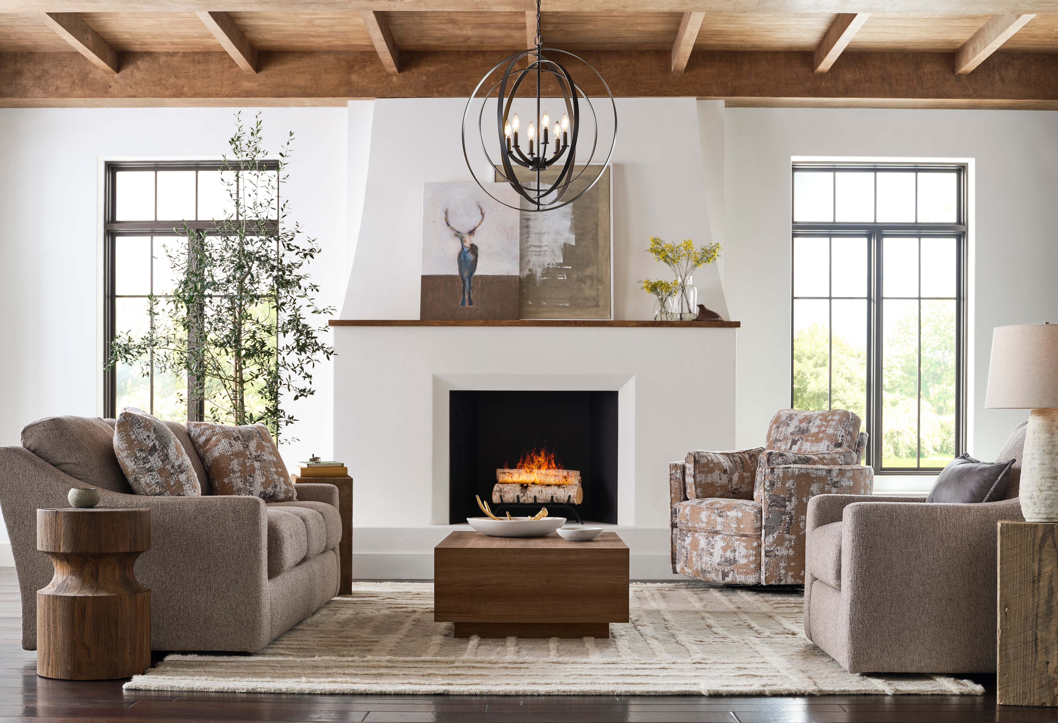 Best Home Furnishings Field & Stream Queen Stationary Sofa Sleeper