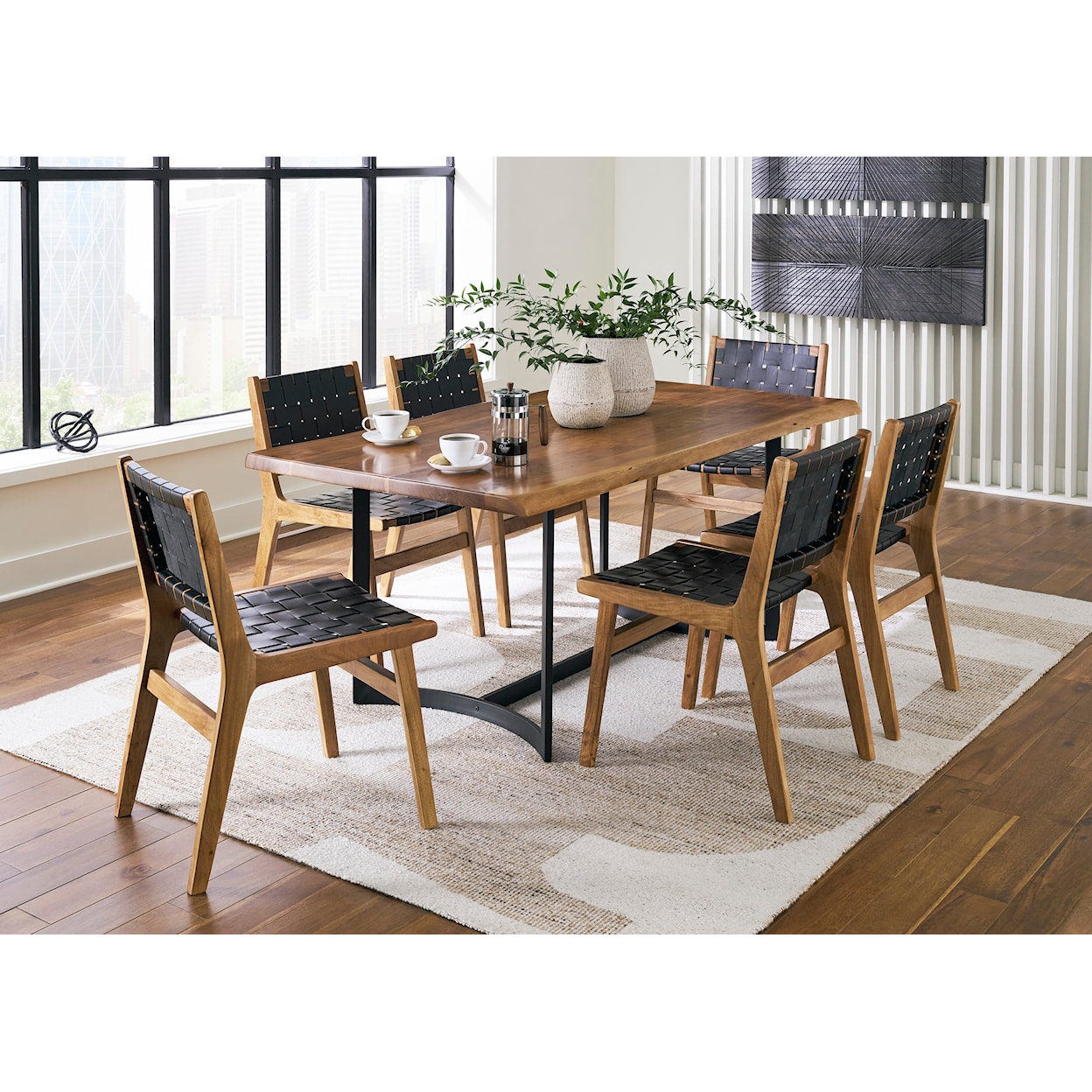 Ashley Furniture Signature Design Fortmaine 7-Piece Dining Set