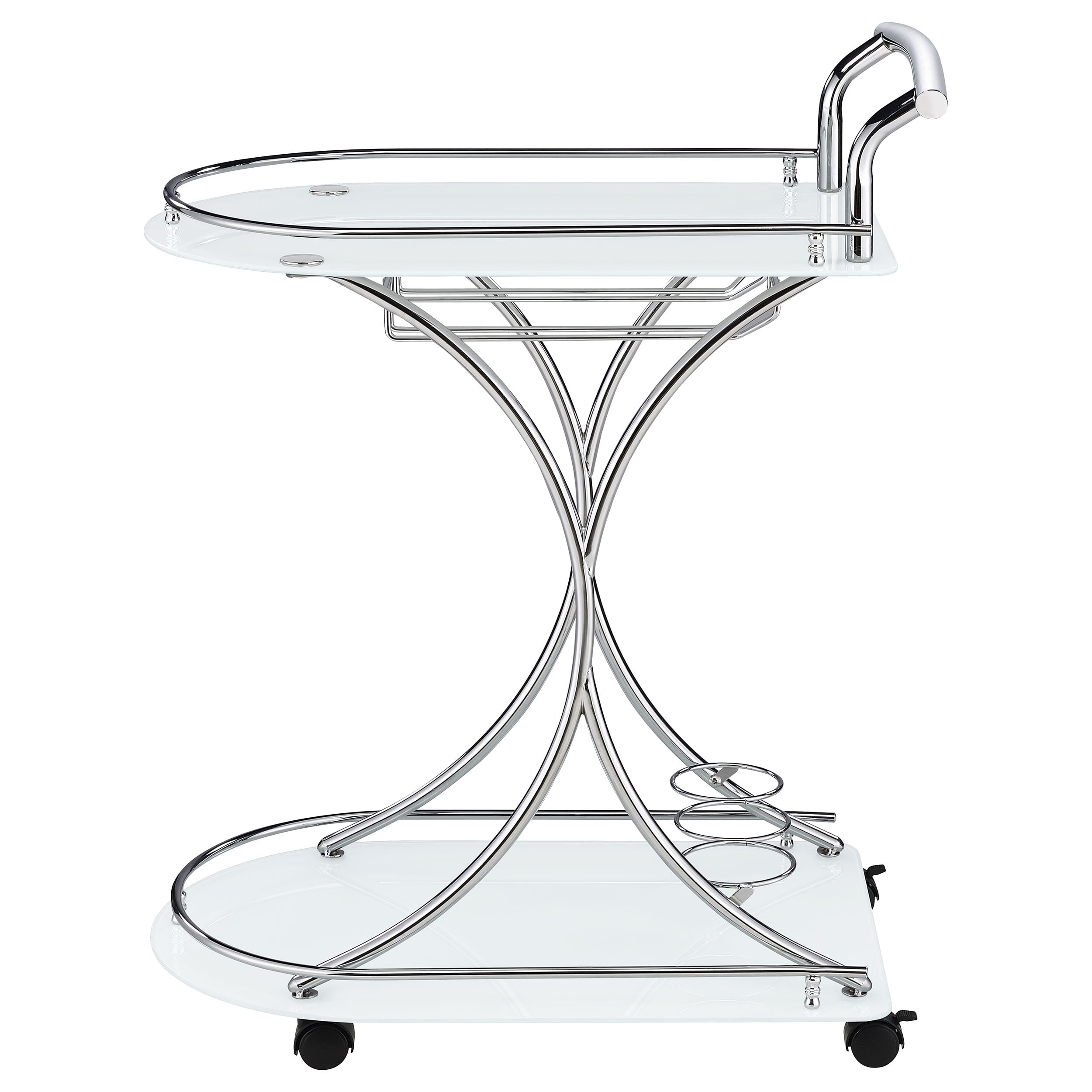 Elfman 2-tier Glass Shelf Bar Cart and