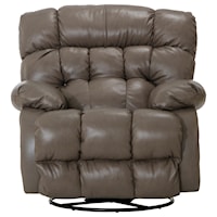 Casual Swivel Glider Recliner with Pillow Arms